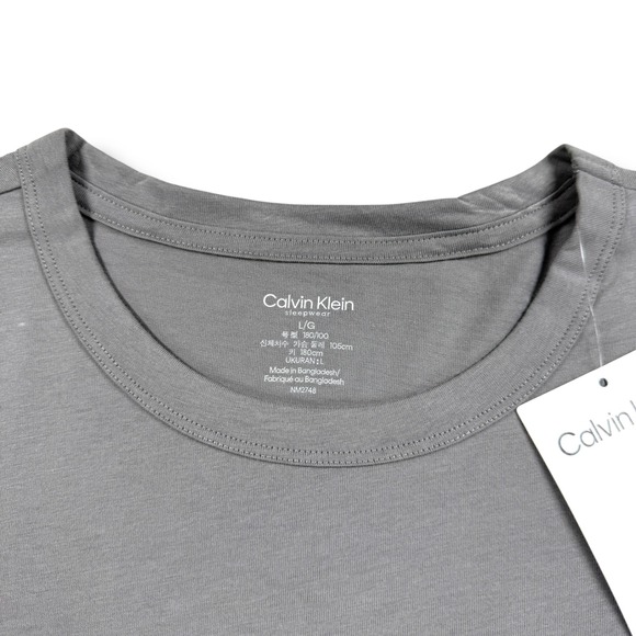 Calvin Klein Sleep T-Shirt Mens Size Large L‎ Gray Embroidered Logo Short Sleeve - Picture 4 of 8